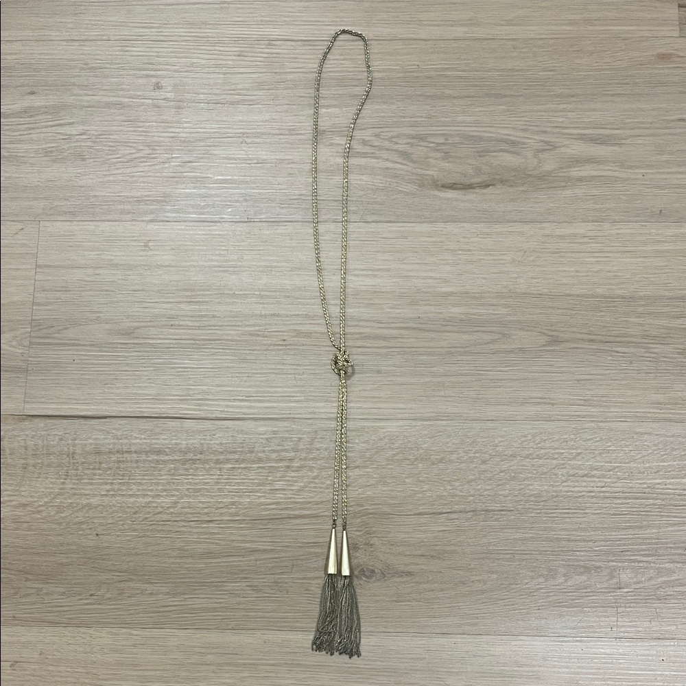 Kendra Scott Gold Knot Pendant Necklace with Twin Tassels